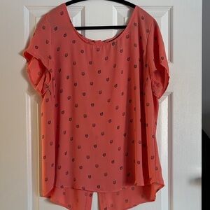 Torrid Coral Patterned Blouse